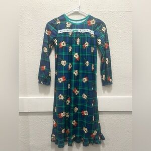 Disney Minnie Mouse Blue and Green Christmas Nightgown Size 8